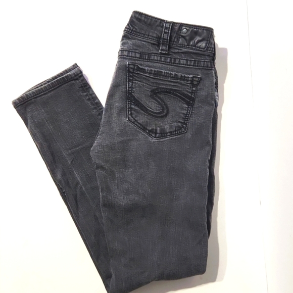 Silver Jeans Co. Suki Mid Skinny Distressed Black Women's Size W30/L31 - Picture 11 of 11